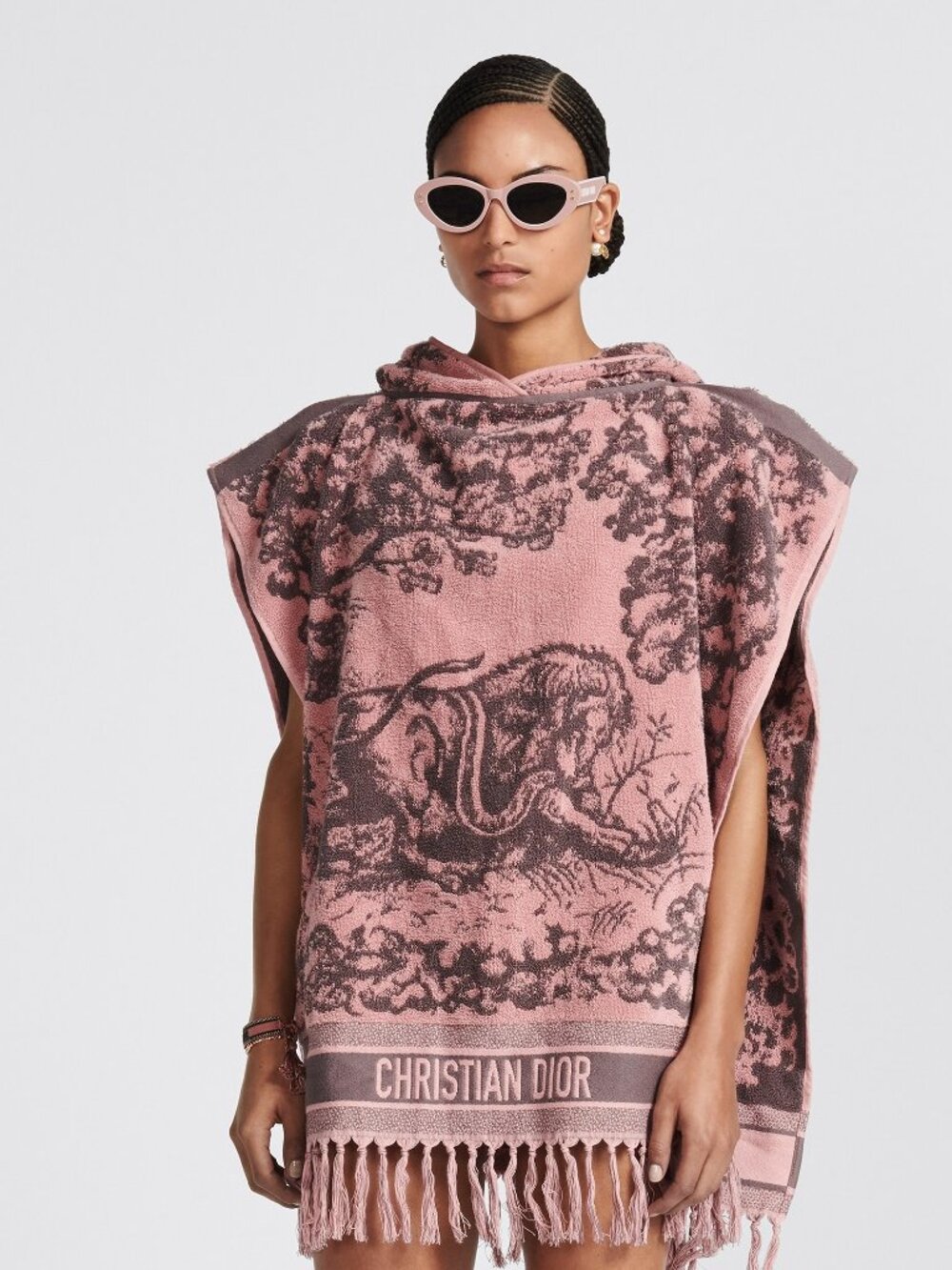 Christian Dior Toile de Jouy Sauvage Hooded Poncho One Size NWT